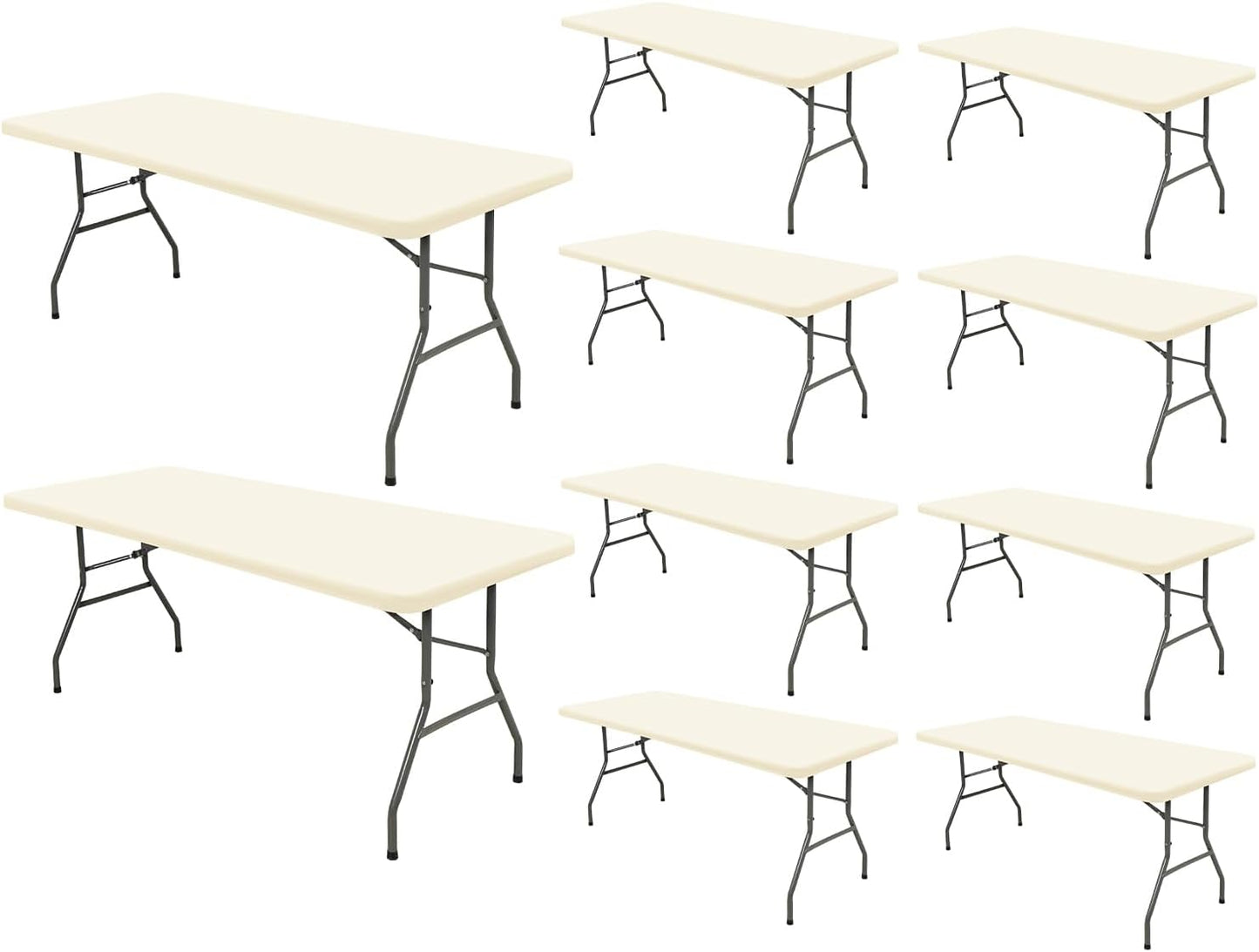 6 Foot Table Cover Fitted for Rectangle Tables - 10 Pack