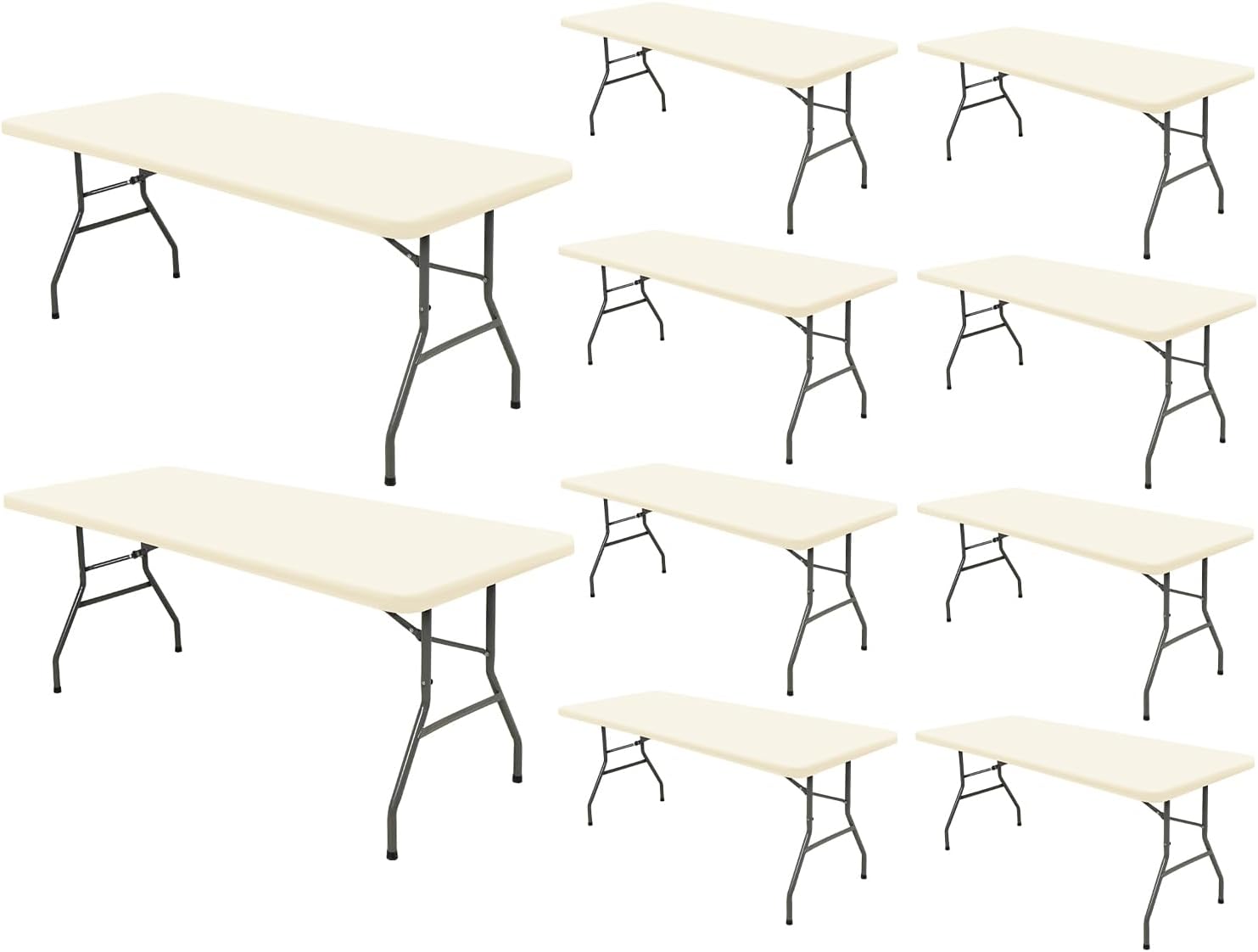6 Foot Table Cover Fitted for Rectangle Tables - 10 Pack