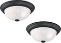 Design House 2-Light Dimmable Flush Ceiling Light - Matte Black Pair