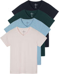 Women's Classic-Fit Cotton V-Neck T-Shirt 4 Pack - Soft (Style VXRX)