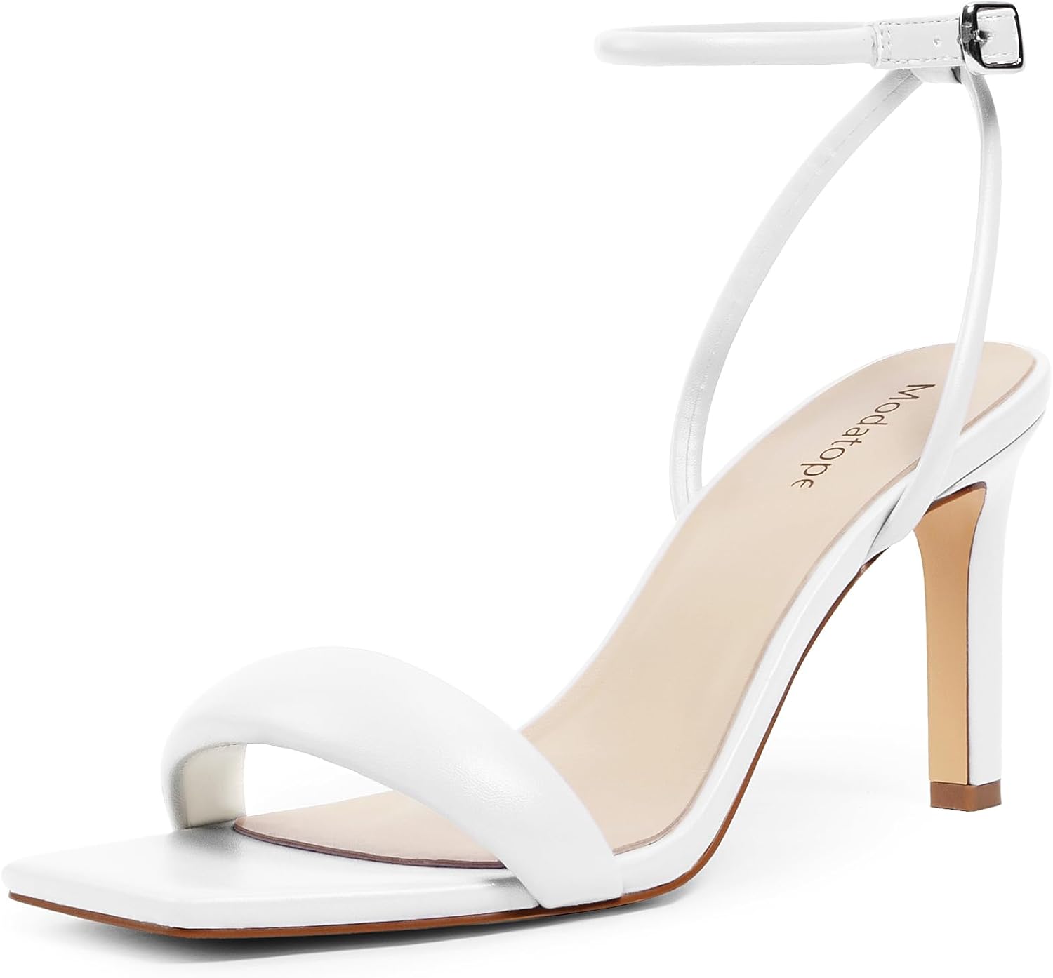Modatope Womens Heels Square Open Toe Strappy High Heels Sandals