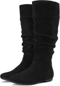 Rollda Women's Slouchy Knee High Boots - Comfortable Everyday Wear