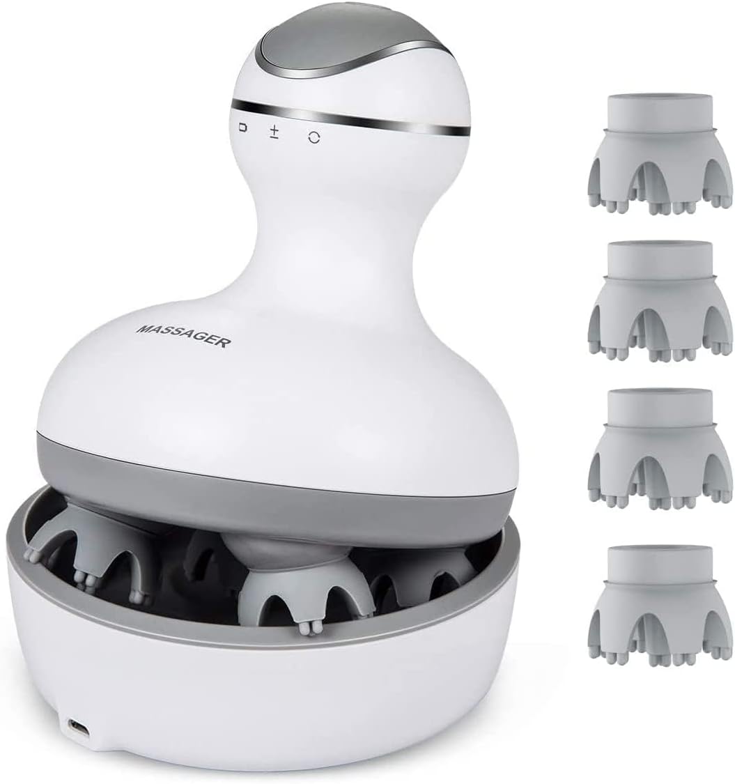 LATME Portable Scalp Massager with 4 Massage Heads