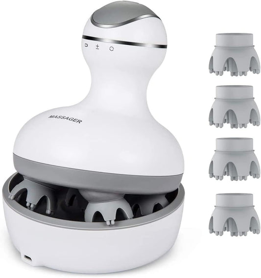 LATME Portable Scalp Massager with 4 Massage Heads