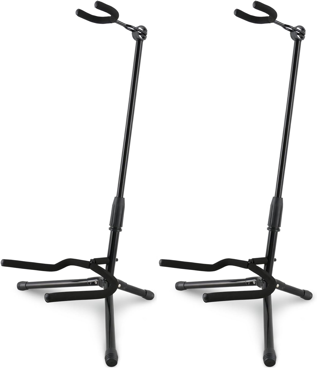 Portable Black Guitar Stand - Safely Display Your Instruments