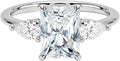 Moissanite Engagement Ring for Women 1.5 CT - Solitaire Three Stone
