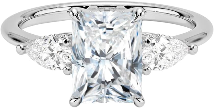 Stunning Moissanite Engagement Ring in Gold & Silver Options