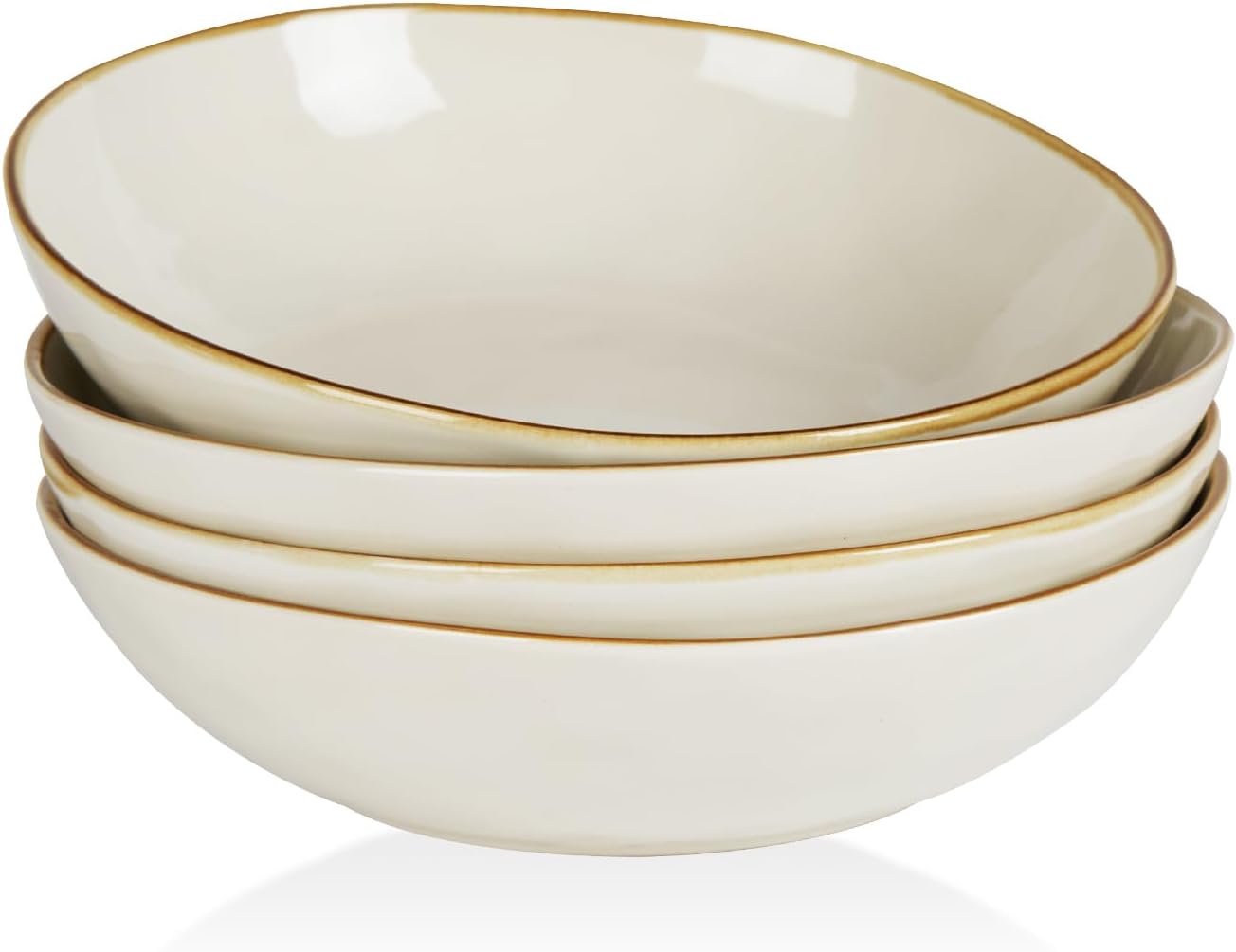 Large Pasta Bowls Set of 4 - Ocean Round 8.5in Dinner Bowls