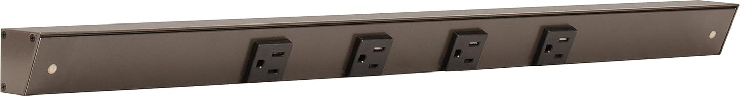 Task APT Angled Power Strip 24 inch with 4 Receptacles in Bronze