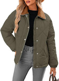 Quilted Women's Puffer Jacket - Warm, Casual Long Sleeve Coat
