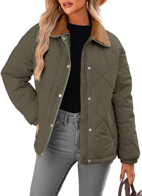 Dokotoo Women's Winter Casual Quilted Jackets for Cozy Style