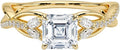 1 CT Asscher Moissanite Engagement Ring for Women - Customizable
