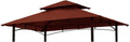 Grill Gazebo Replacement Canopy Roof 5x8 - Double Tiered Burgundy