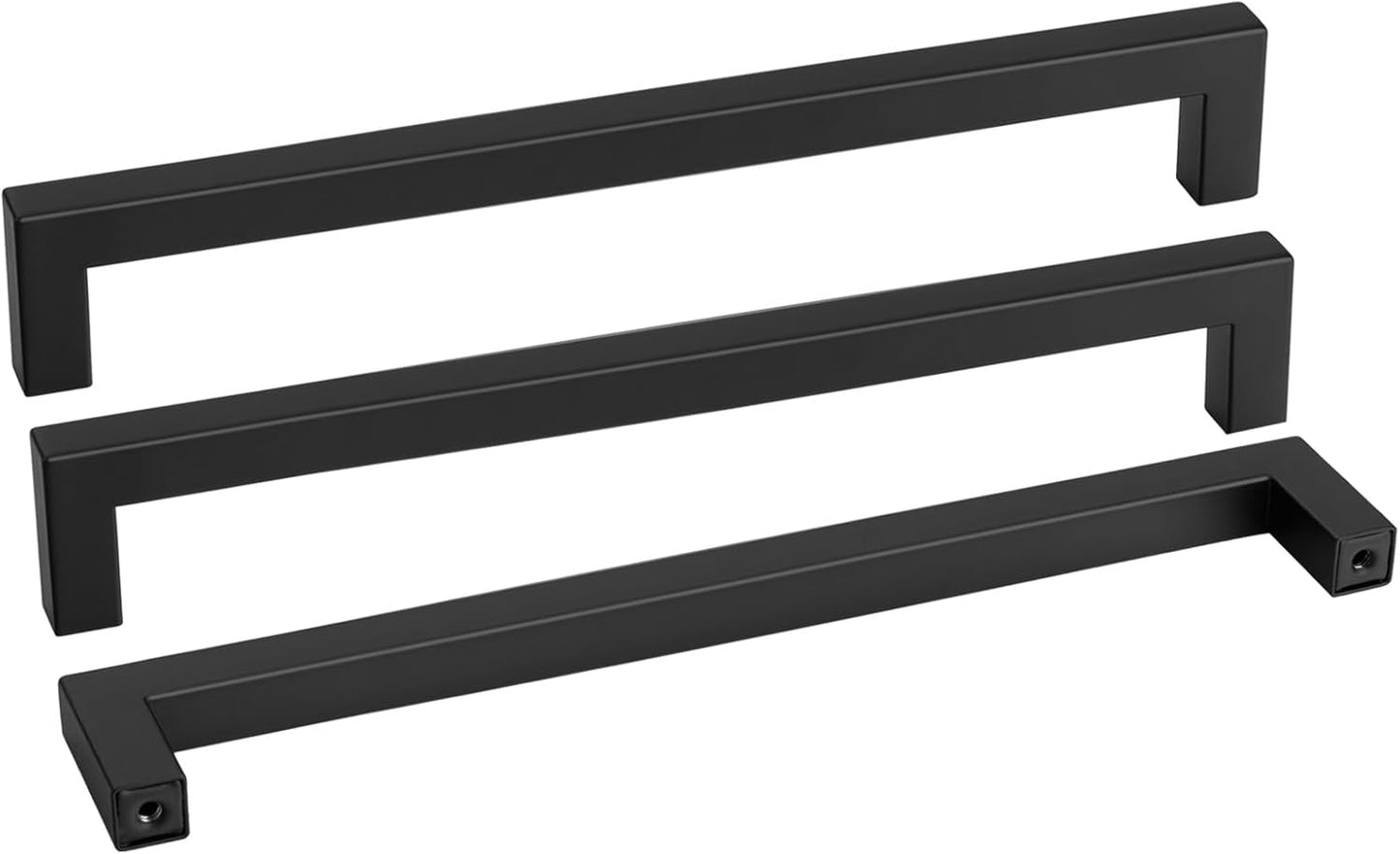 Modern Black Matte Stainless Steel Cabinet Pulls for Kitchen
