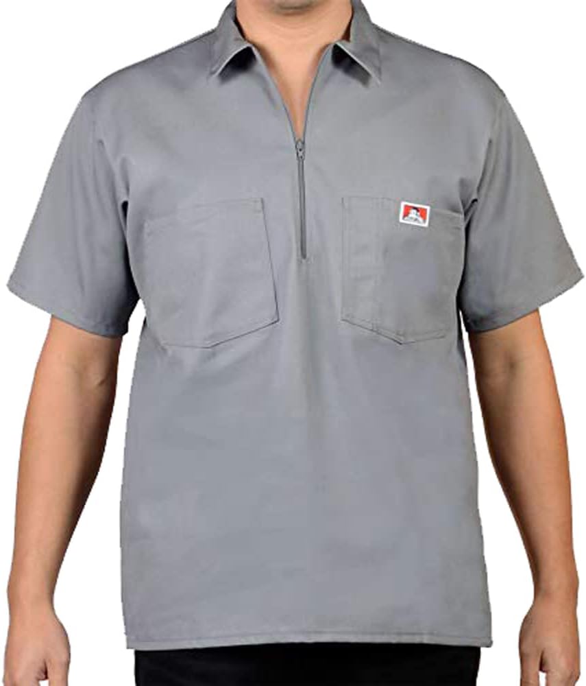 Ben Davis Short Sleeve 1/2 Zip Shirt for Durability and Comfort