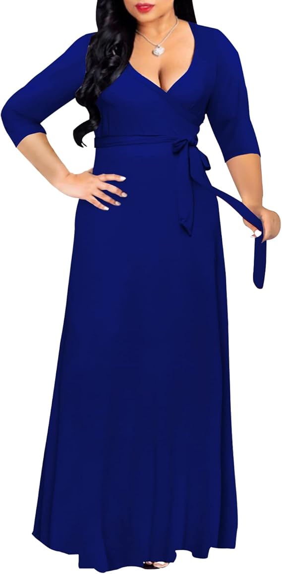 FANDEE Plus Size Maxi Dress for Women Casual Summer Sundress