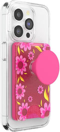 PopSockets Phone Wallet with Expanding Grip for MagSafe - Pink Relief