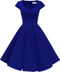 Hanpceirs Women's Cap Sleeve 1950s Retro Cocktail Swing Dress Hidden