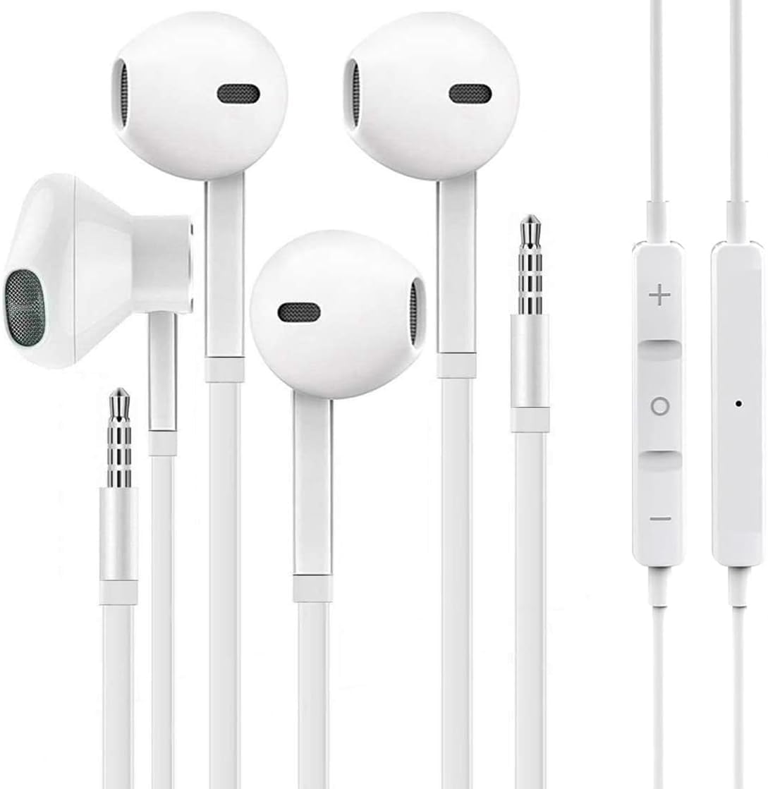 WEIZY 2 Pack Aux Earbuds: Noise Isolating, Mic, Volume Control