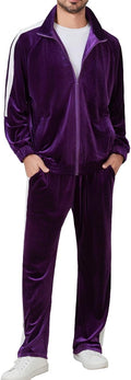 Casual 2 Piece Velour Sweatsuit for Men with Stylish Appeal