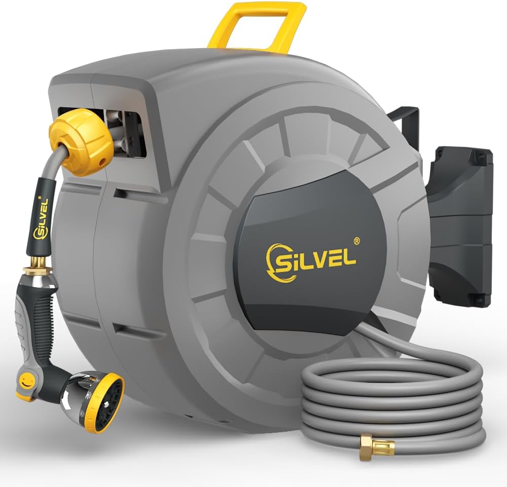 SILVEL 1/2 in x 110 FT Retractable Garden Hose Reel Review