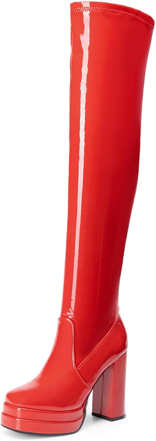 DREAM PAIRS Women's Platform Over The Knee Thigh High Boots