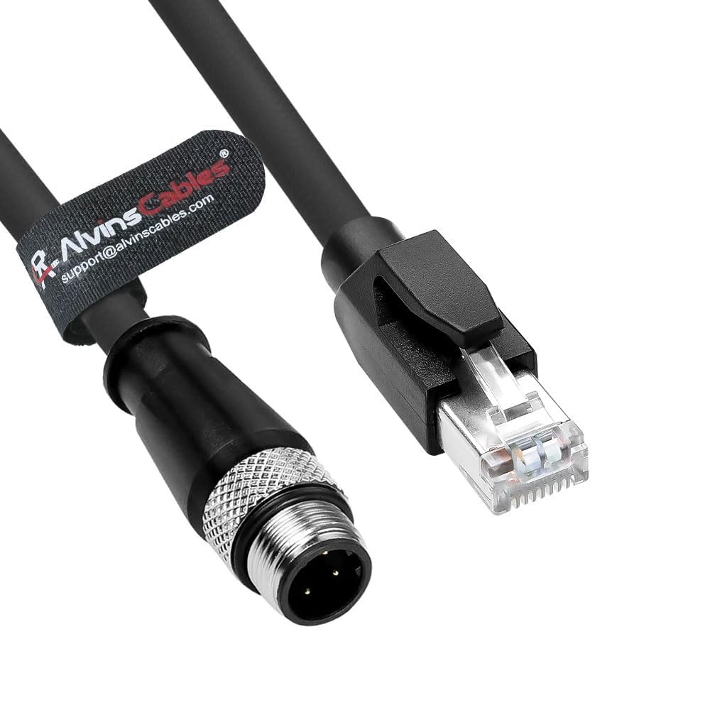 M12 D-Code 4 Pin Male to RJ45 Ethernet Cable for Industrial Use