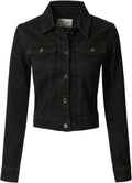 Design by Olivia Women's Classic Destroyed Washed Denim Jacket - Slim