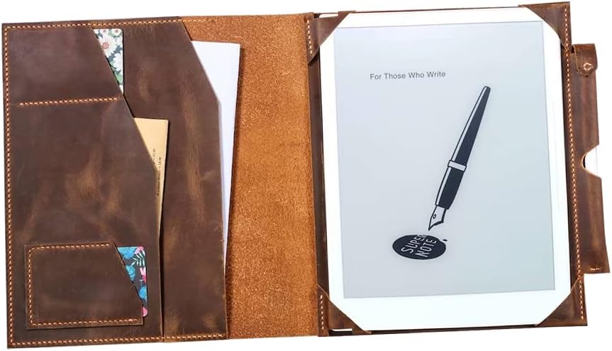 Handcrafted Rugged Leather Folio Cover Case for Supernote A5X2 A6X2