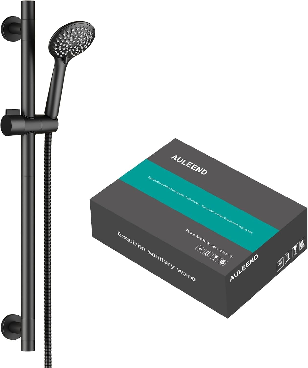 Handheld Shower Head with Hose and Adjustable Slide Bar Design