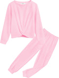 Arshiner Girls Twist Front Tracksuit - Stylish 2 Piece Outfit