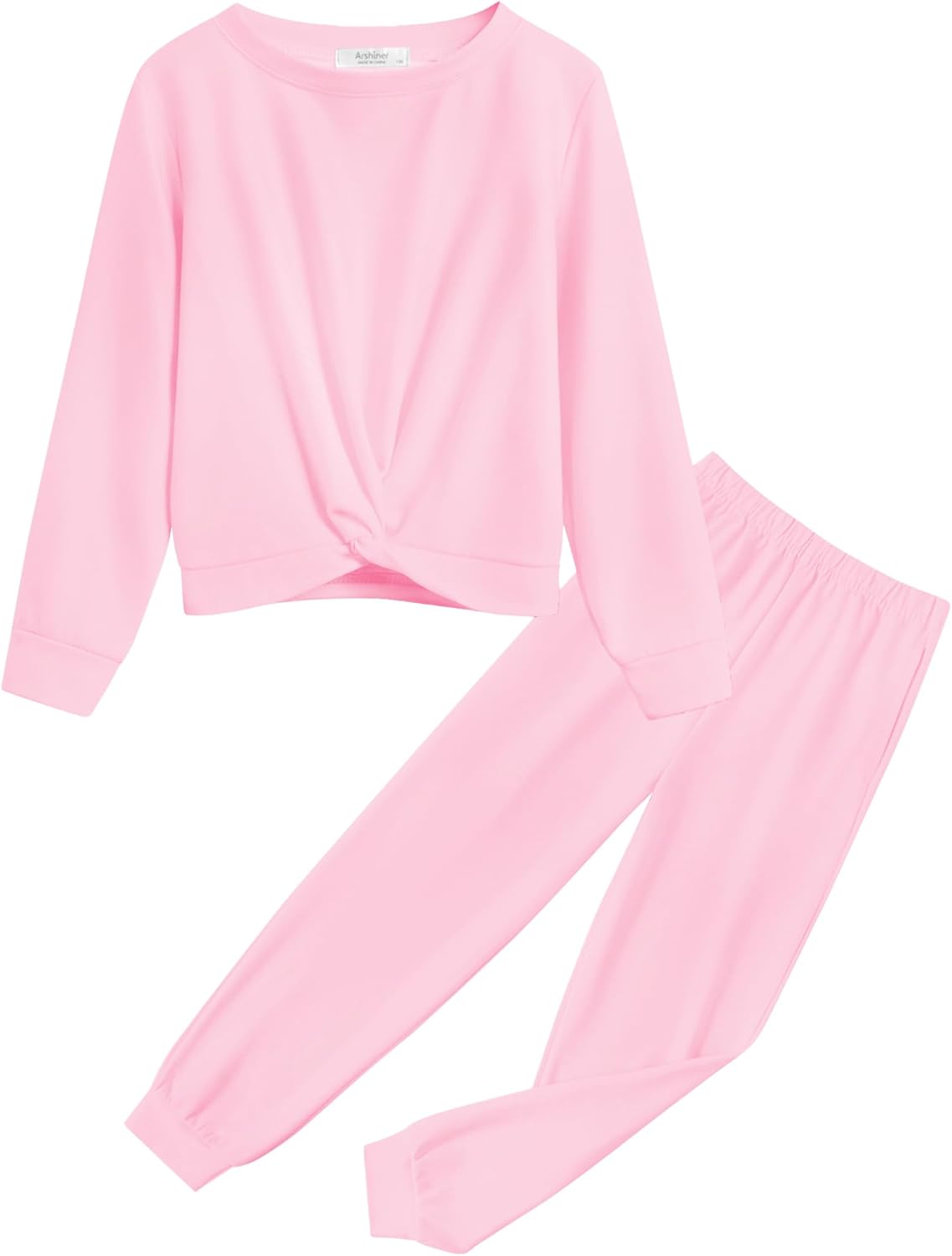 Arshiner Girls Twist Front Tracksuit - Stylish 2 Piece Outfit