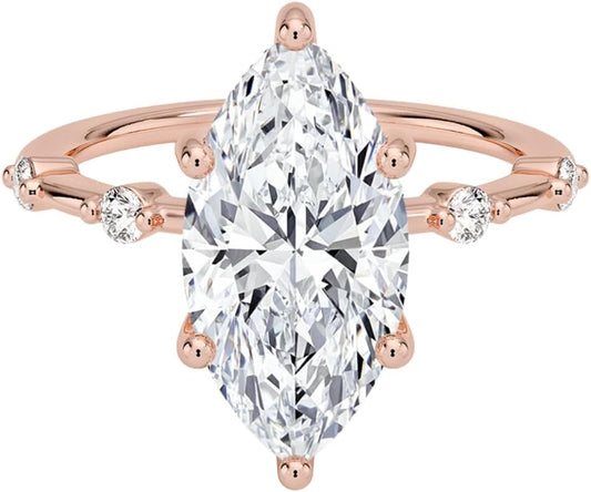 Stunning Moissanite Ring 3 Ct in 10k 14k 18k Gold & Silver