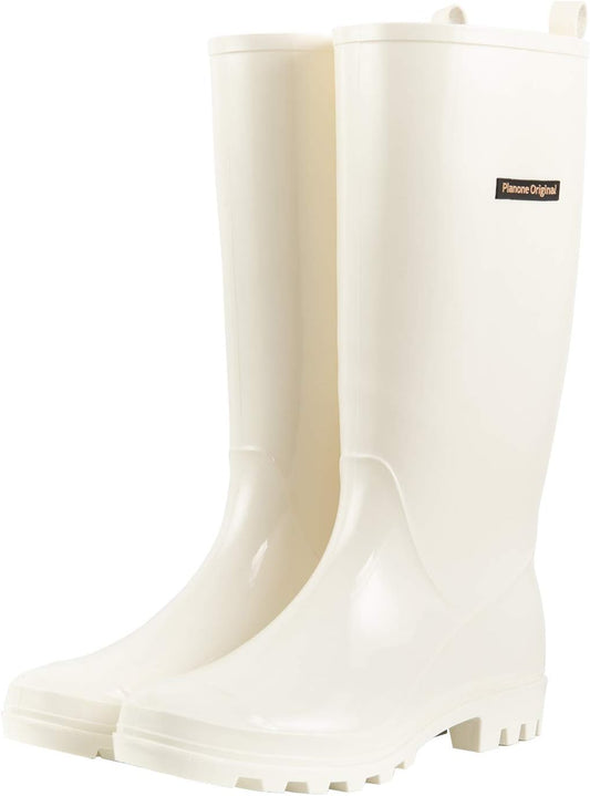 Planone Tall Rain Boots for Women - Waterproof Fashion Footwear