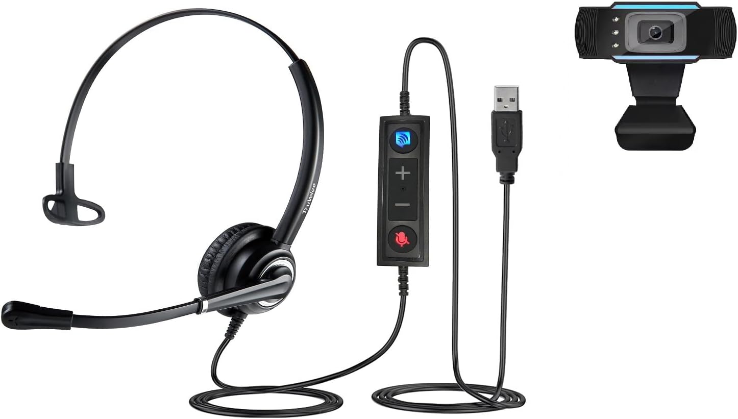 TruVoice Voicepro 10 Headset and Webcam Bundle for All Needs