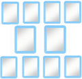 10 Pack Blue Magnetic Locker Mirror 5x7 in - Compact Portable Mirrors