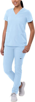 Adar Addition Go-Basic Scrub Set for Women - Slim V-Neck Fit Uniforms