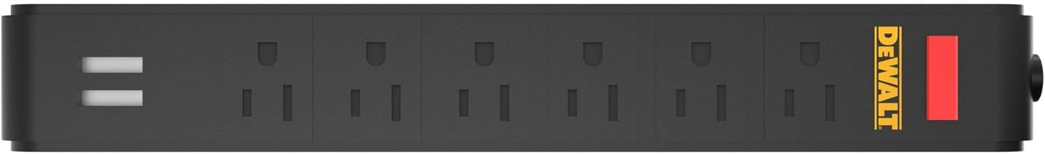DEWALT Magnetic Power Strip: 6 Outlets, Workshop Storage Compatible