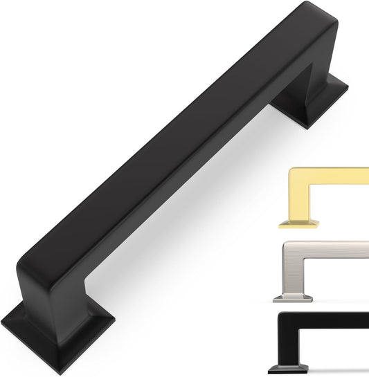 10 Pack 3-3/4 Inch Matte Black Cabinet Pulls for Stylish Homes