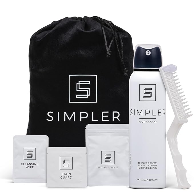 Simpler Men's Hair Color Kit for Full Gray Coverage - Natural Black