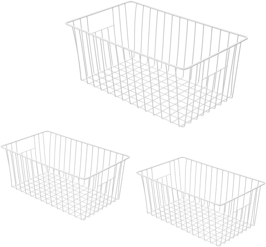 Wider Freezer Storage Organizer Baskets for Efficient Storage