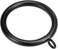 Thick Metal Curtain Rings 1.73in Inner Diameter - Sturdy Black Set