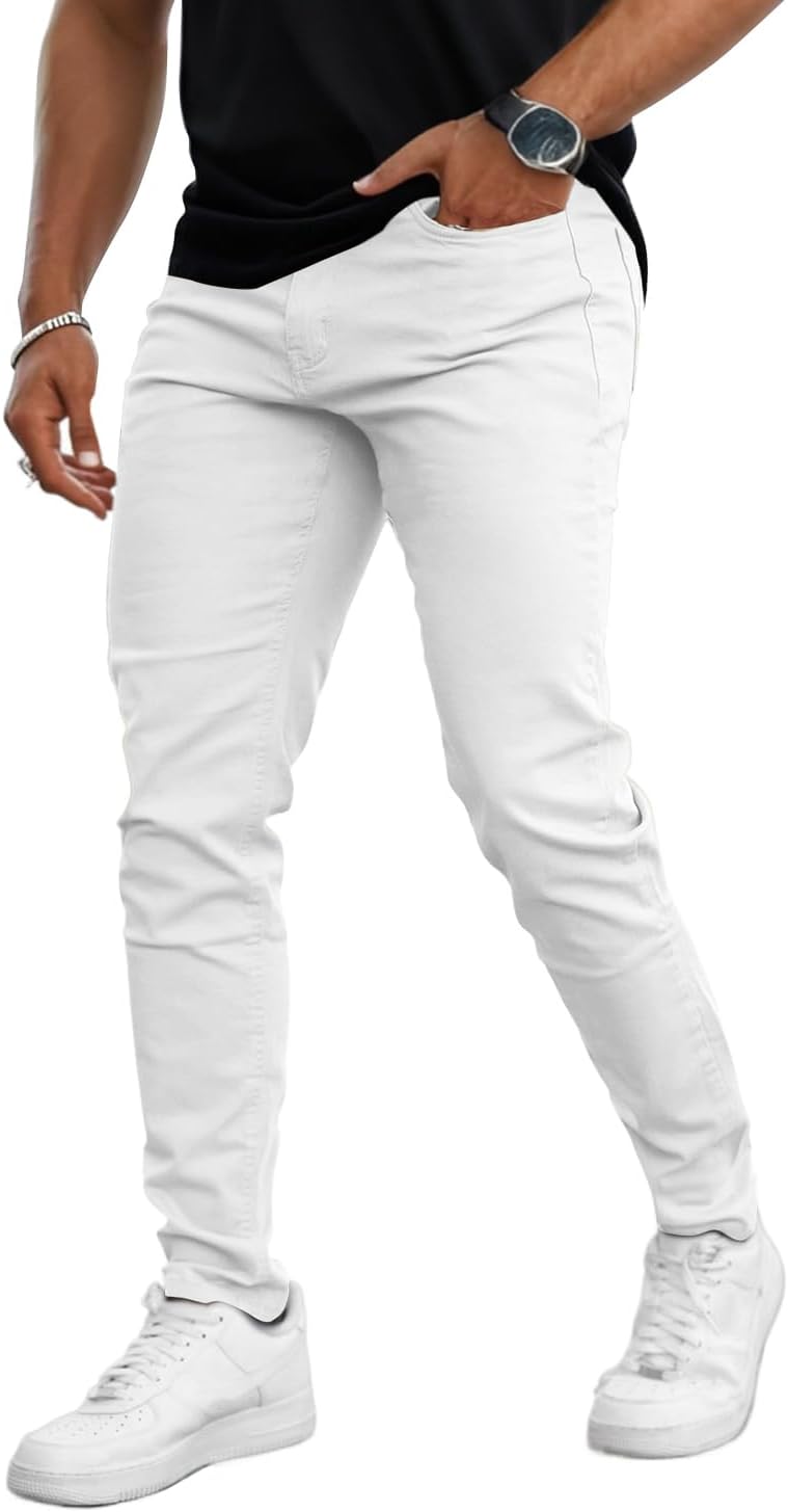 Mens Jeans Skinny Stretch Premium High Rise Colored Jeans