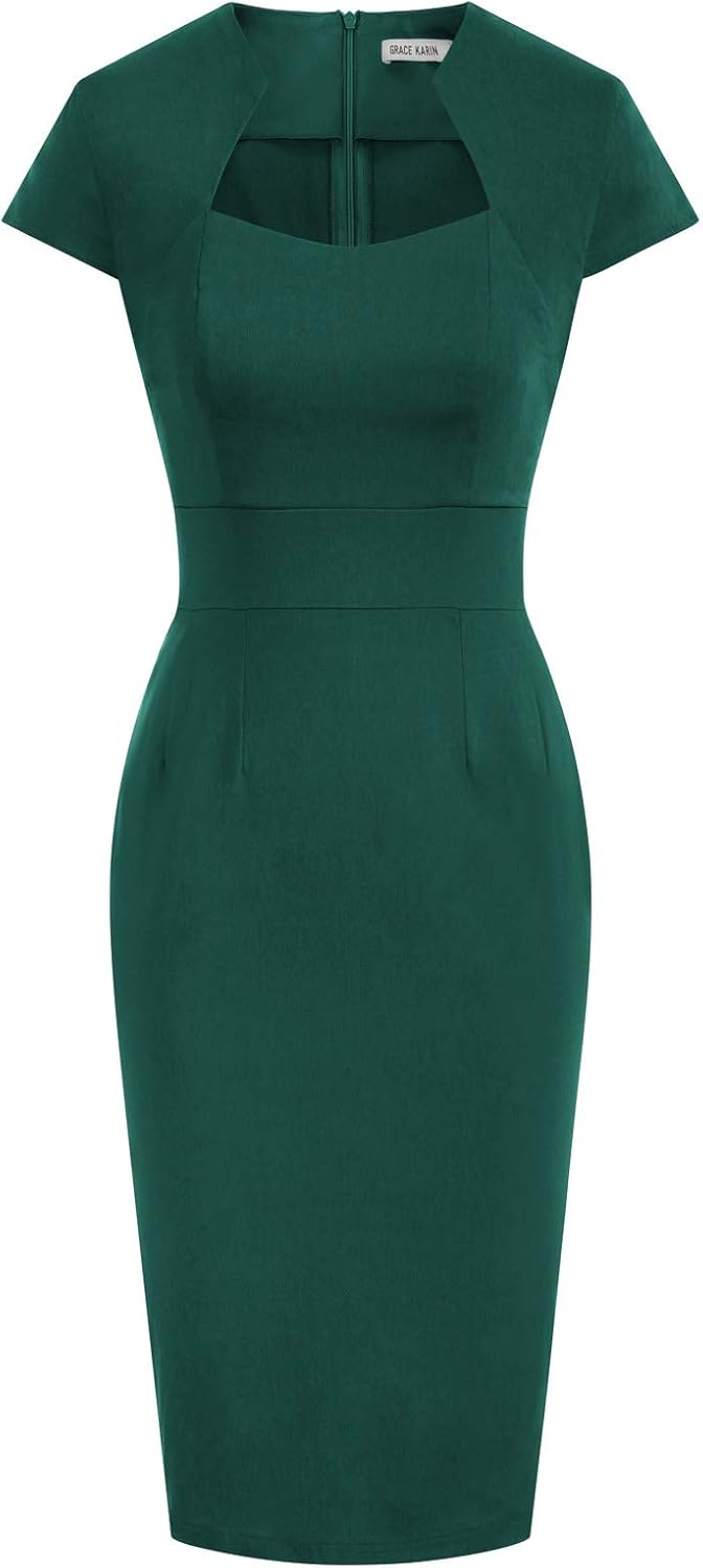 Vintage Pencil Dress for Women - 50s 60s Style Bodycon Dress