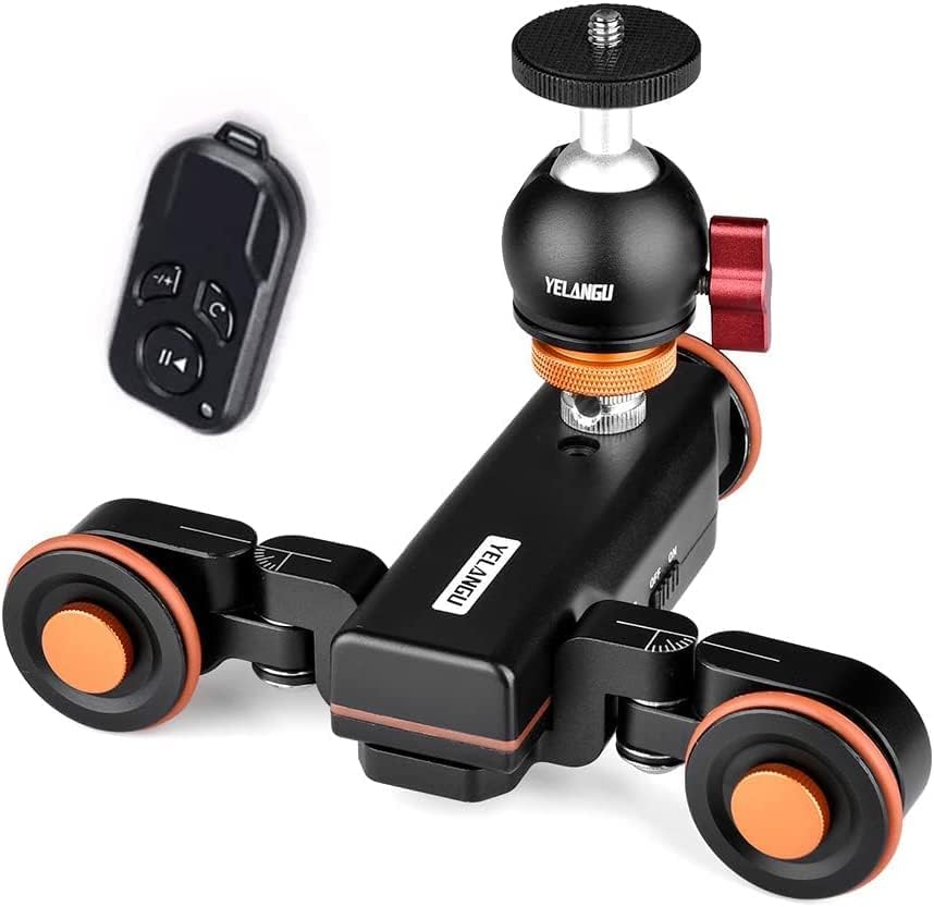 Motorized 3-Wheels Camera Dolly with Adjustable Speed and Remote