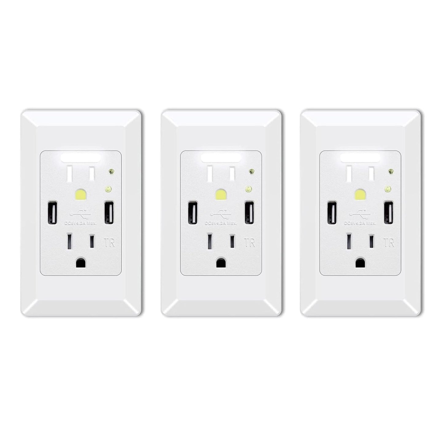 USB Outlet with Night Light for Safe and Convenient Charging
