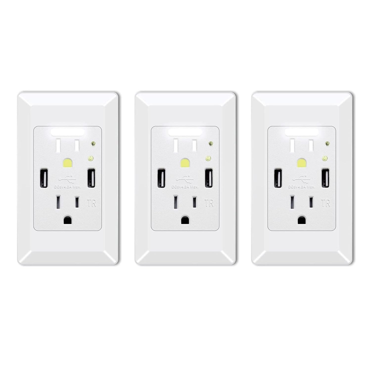USB Outlet with Night Light for Safe and Convenient Charging