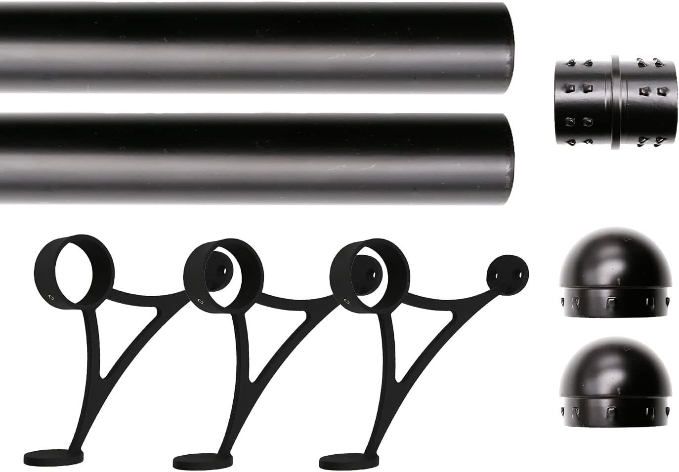 Solid Bar Mount Foot Rail Kit in Matt Black Stainless Steel