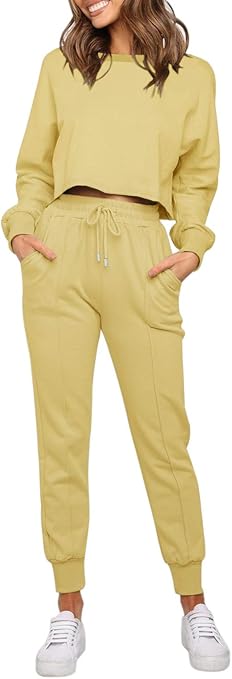 ZESICA Women's Long Sleeve Crop Top and Pants Pajama Sets Review