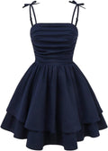 Girls Smocked Ruched A-Line Swing Dress - Flowy Knee-Length